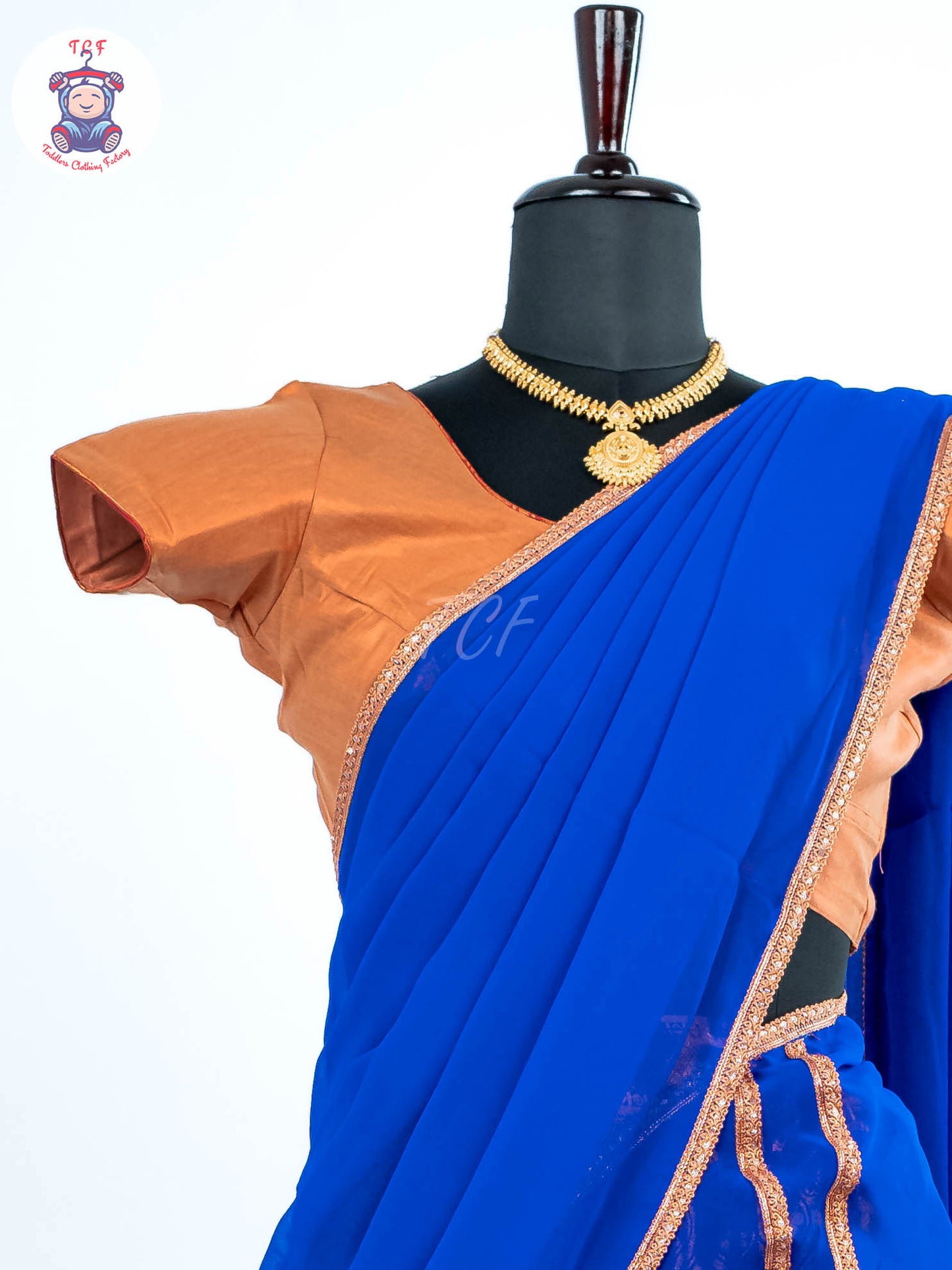 Copper & Royal Blue -  Adult Readymade Half Saree