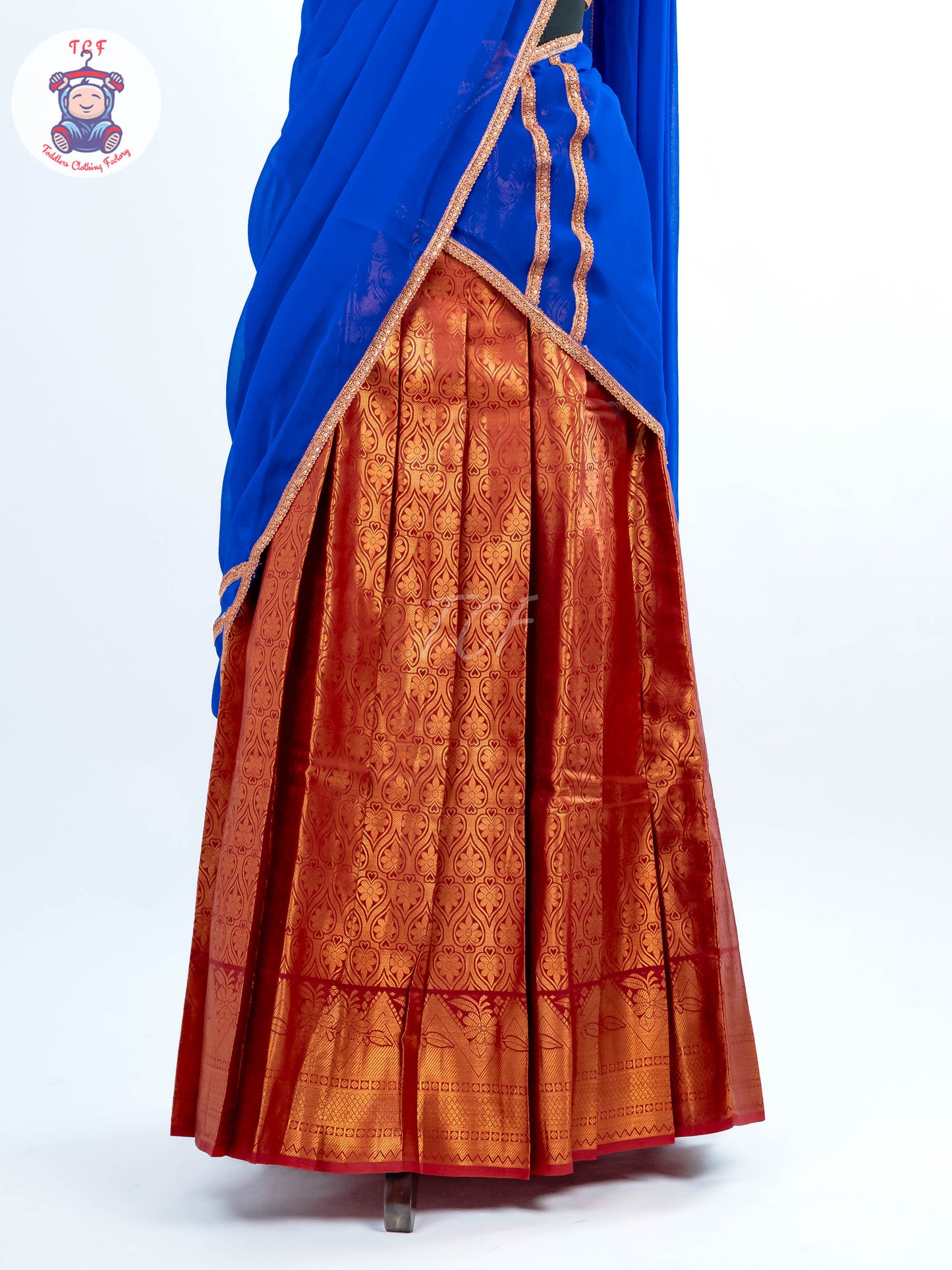 Copper & Royal Blue -  Adult Readymade Half Saree