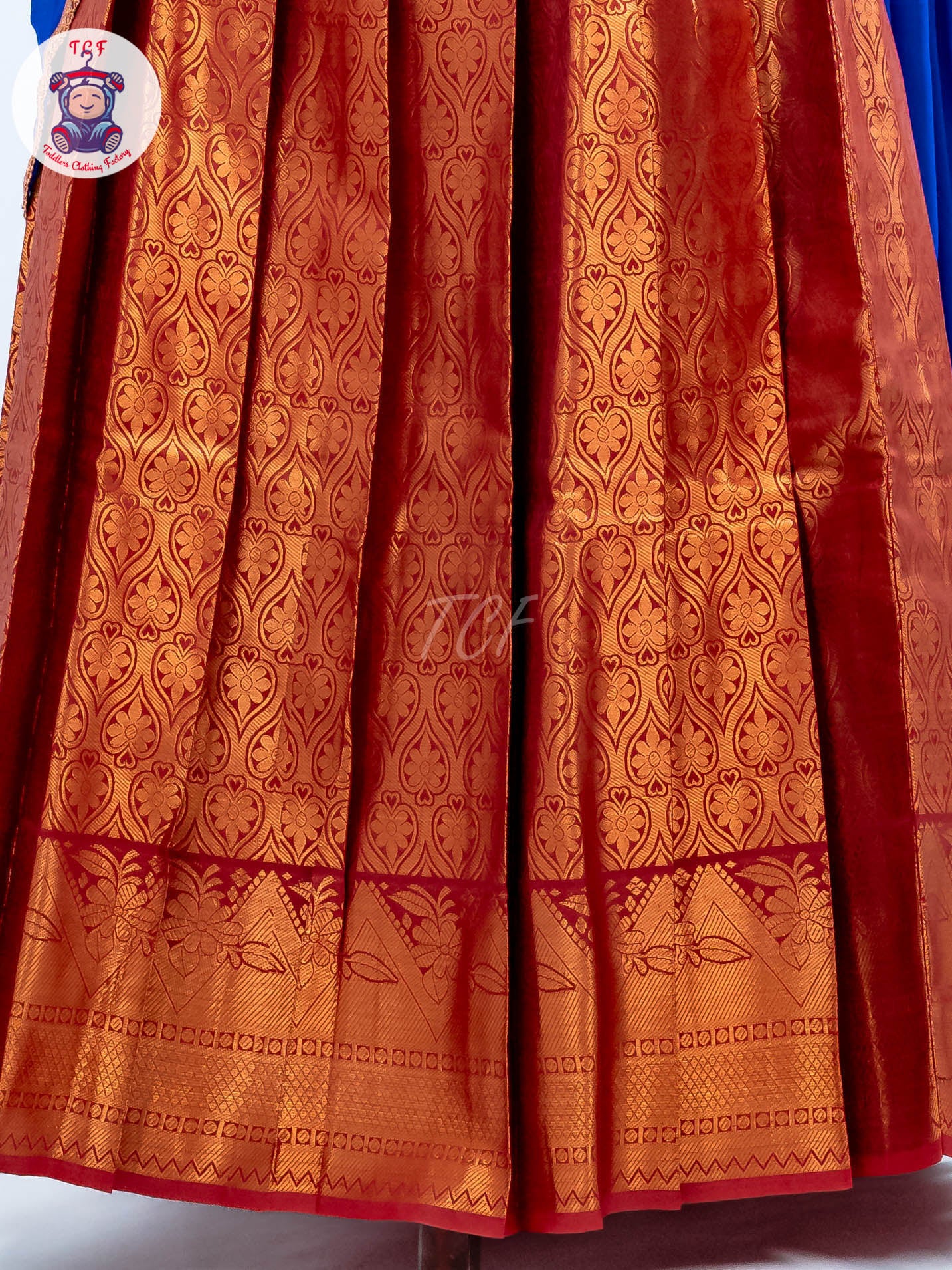Copper & Royal Blue -  Adult Readymade Half Saree