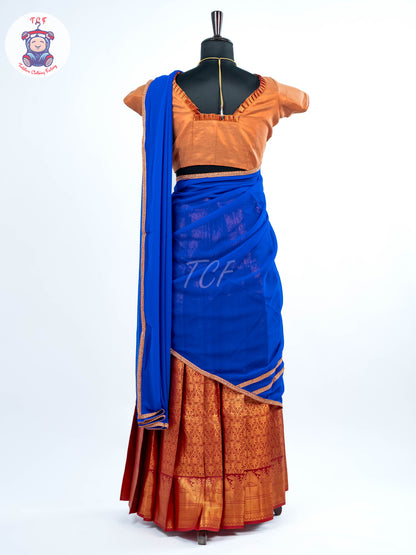 Copper & Royal Blue -  Adult Readymade Half Saree