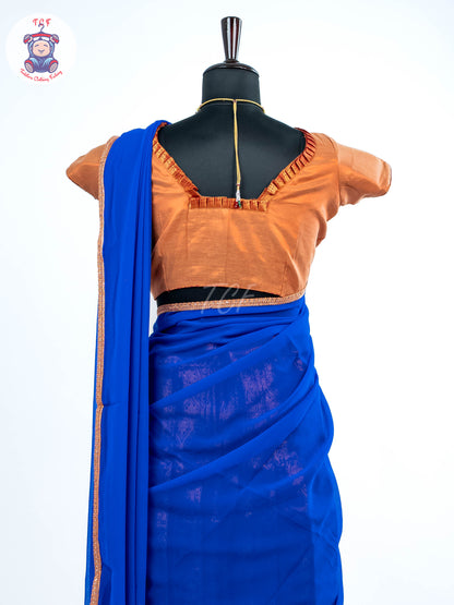 Copper & Royal Blue -  Adult Readymade Half Saree