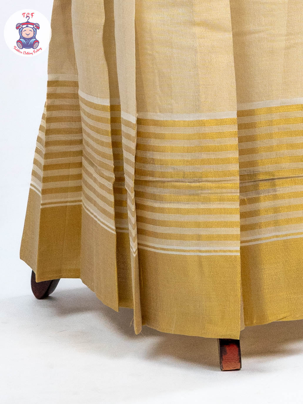 Green & Sandal -  Adult Readymade Kerala Cotton Half Saree
