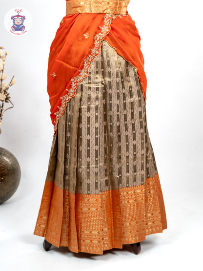 Orange & Gold -  Adult Readymade Half Saree