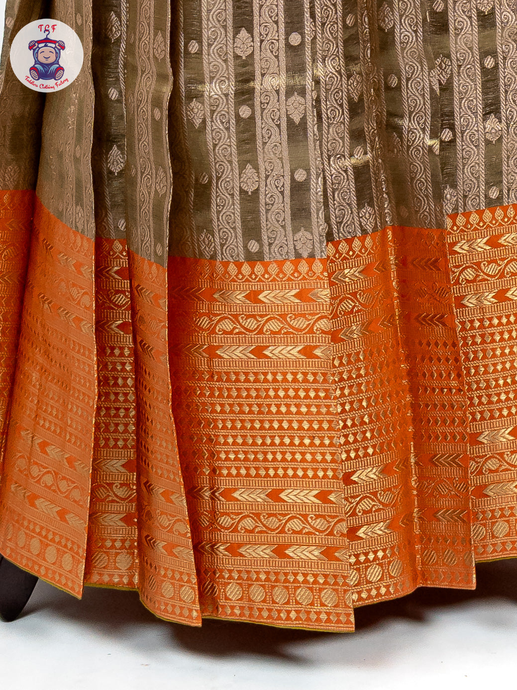 Orange & Gold -  Adult Readymade Half Saree