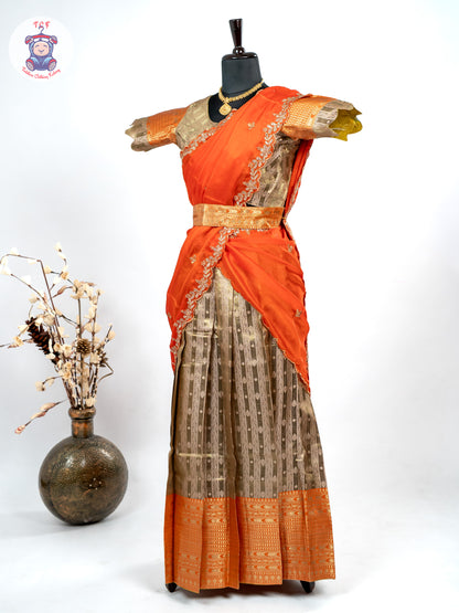Orange & Gold -  Adult Readymade Half Saree