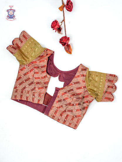Green & Maroon -  Adult Readymade Half Saree