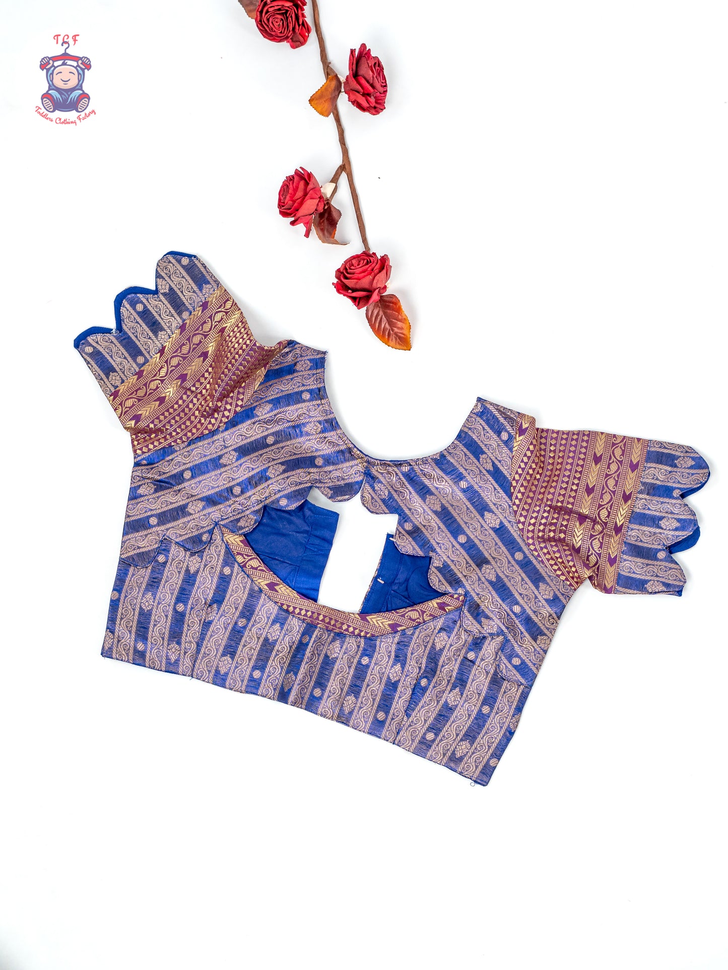Rani Pink & Navy Blue -  Adult Readymade Half Saree