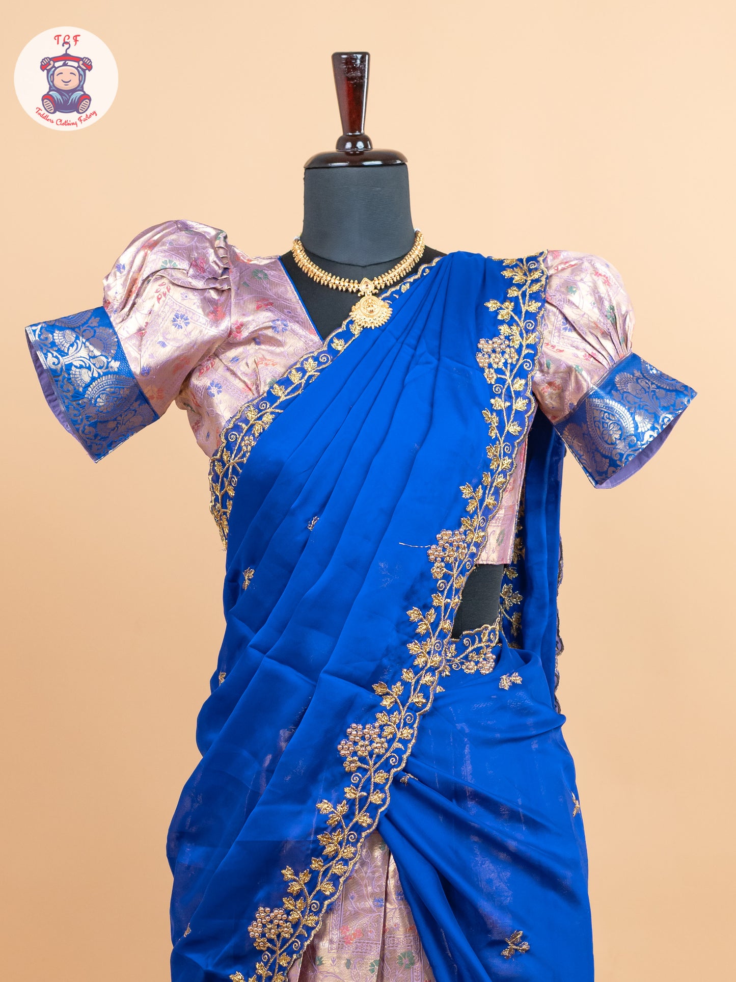 Blue & Light Pink -  Adult Readymade Half Saree