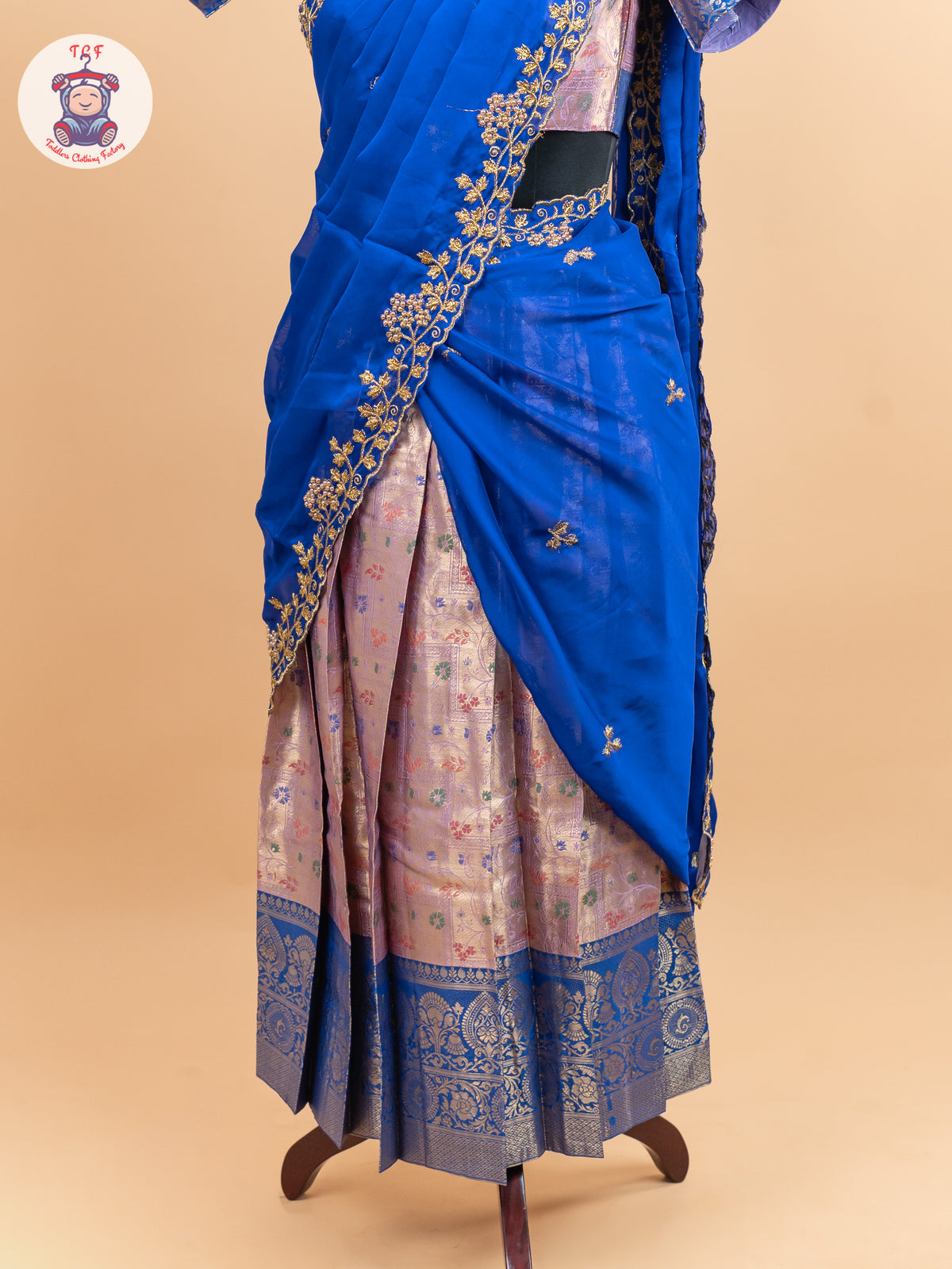 Blue & Light Pink -  Adult Readymade Half Saree