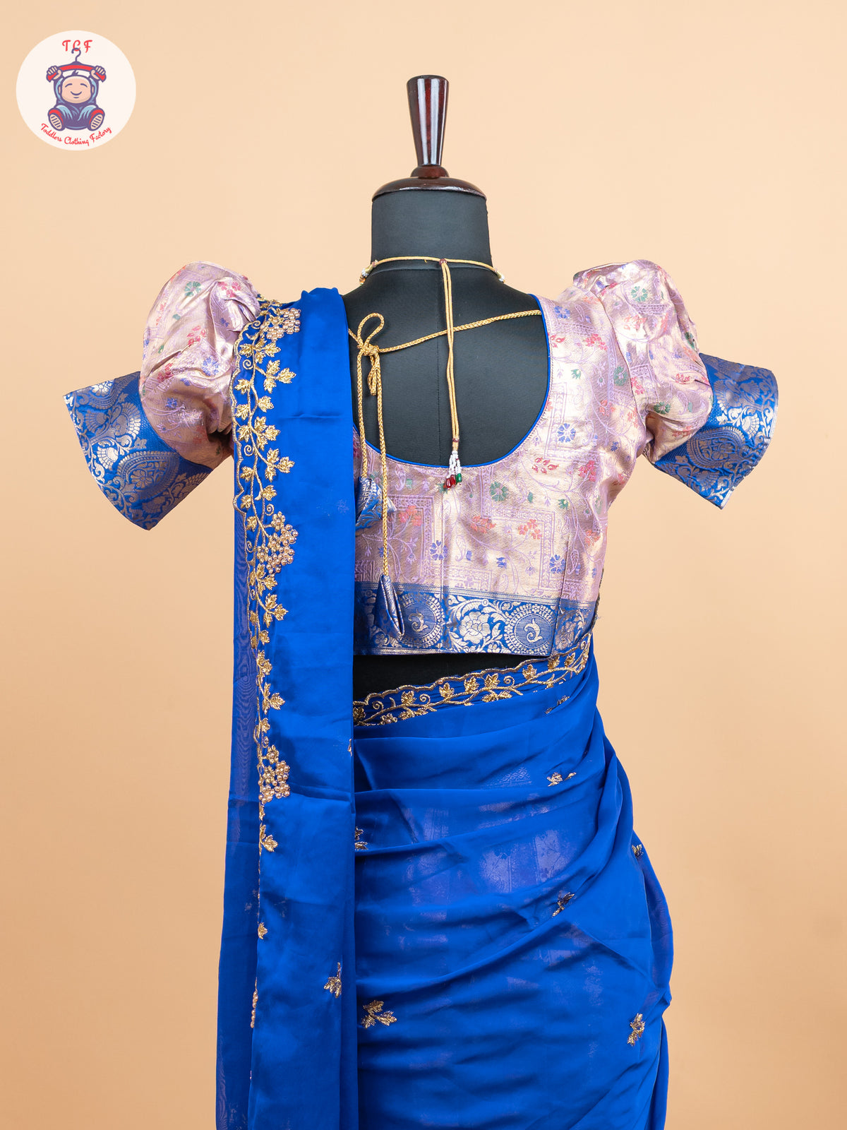 Blue & Light Pink -  Adult Readymade Half Saree