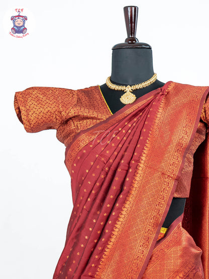 Maroon & Mustard - Adult Readymade Half Saree