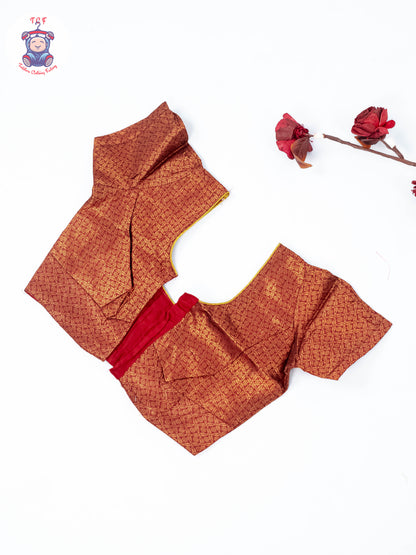 Maroon & Mustard - Adult Readymade Half Saree