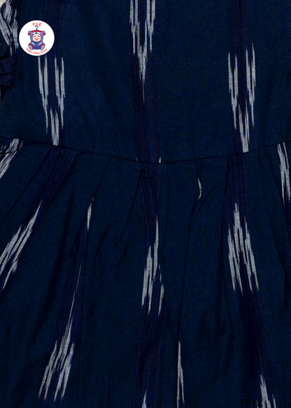 Navy Blue - Girls Readymade Ikat Frocks
