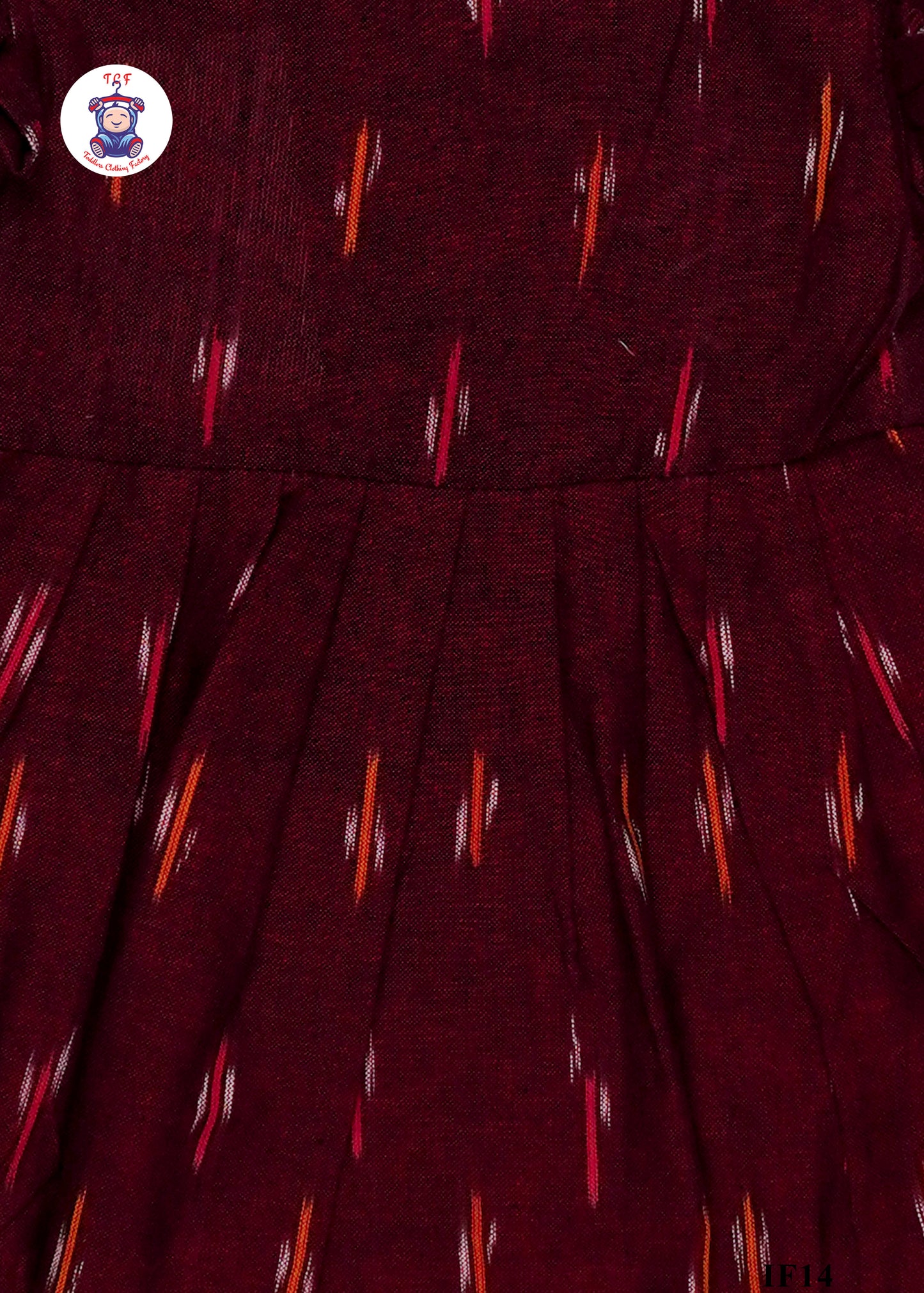 Maroon - Girls Readymade Ikat Frocks