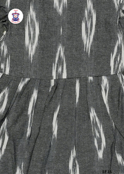 Grey - Girls Readymade Ikat Frocks