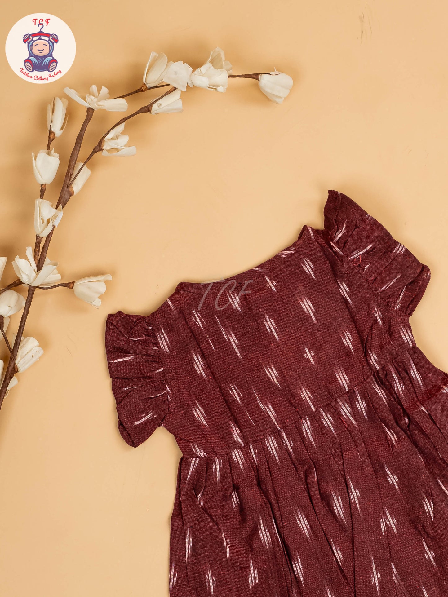 Maroon - Girls Readymade Ikat Frocks