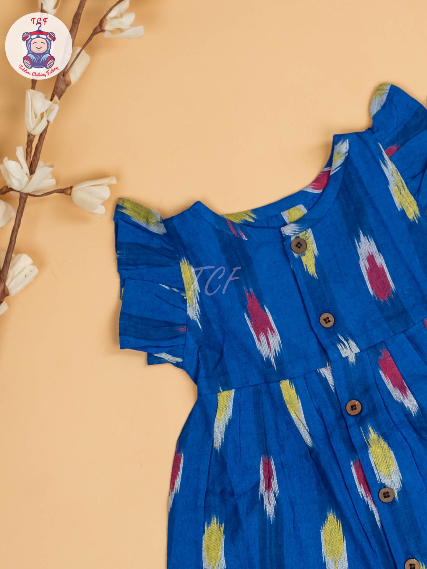Ink Blue - Girls Readymade Ikat Frocks