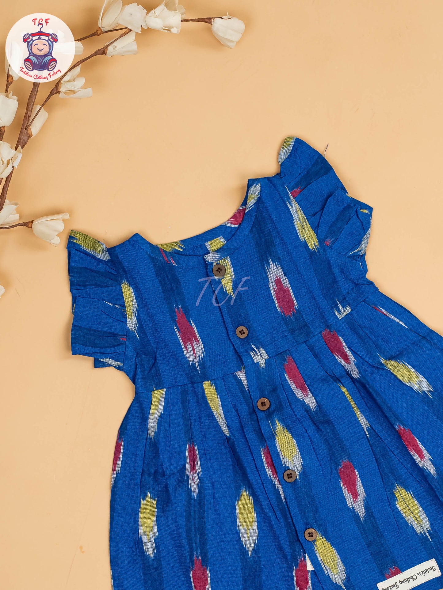 Ink Blue - Girls Readymade Ikat Frocks