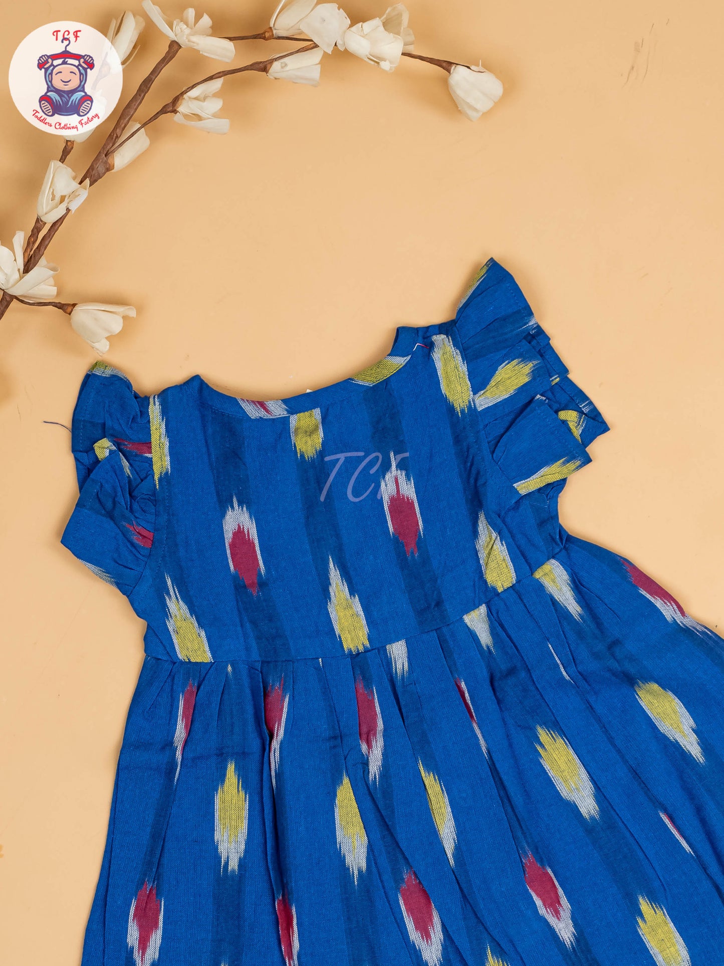 Ink Blue - Girls Readymade Ikat Frocks