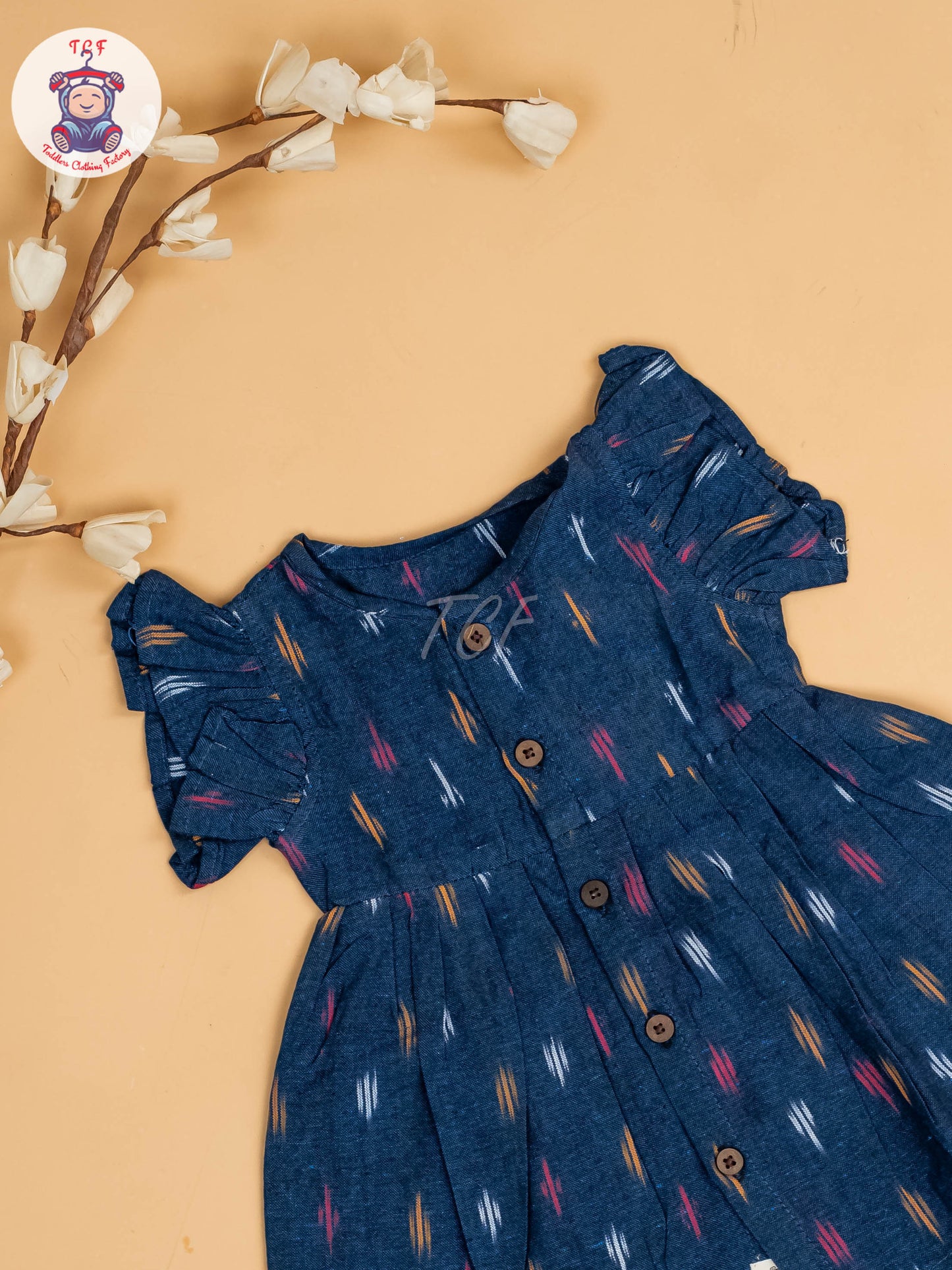 Blue - Girls Readymade Ikat Frocks