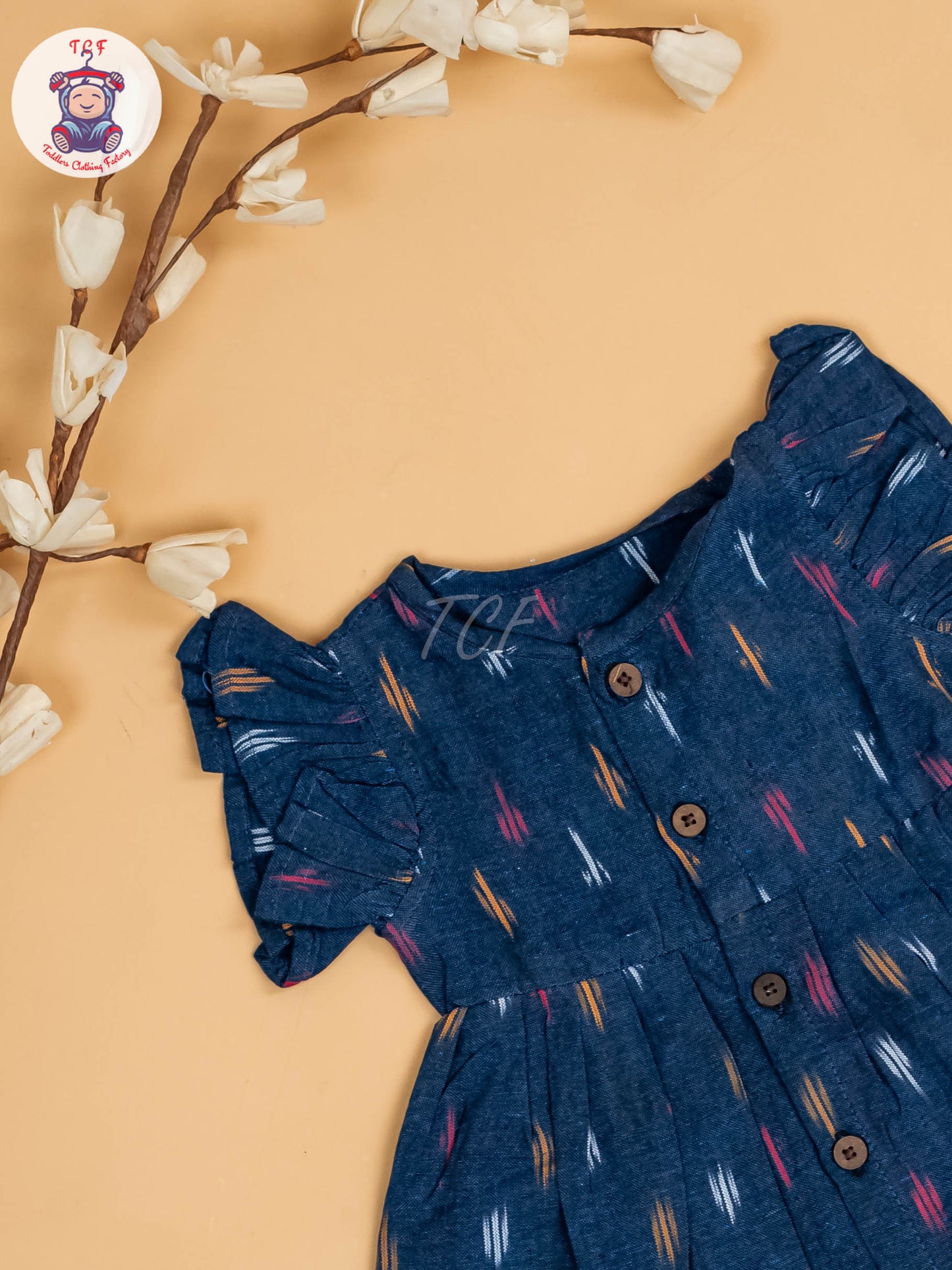 Blue - Girls Readymade Ikat Frocks