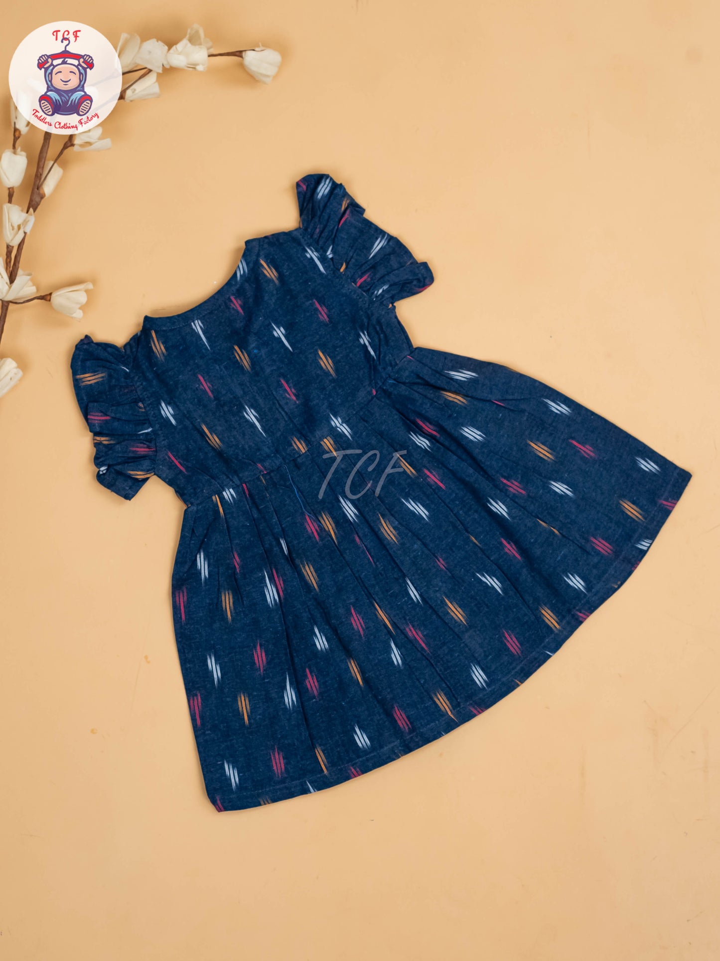 Blue - Girls Readymade Ikat Frocks