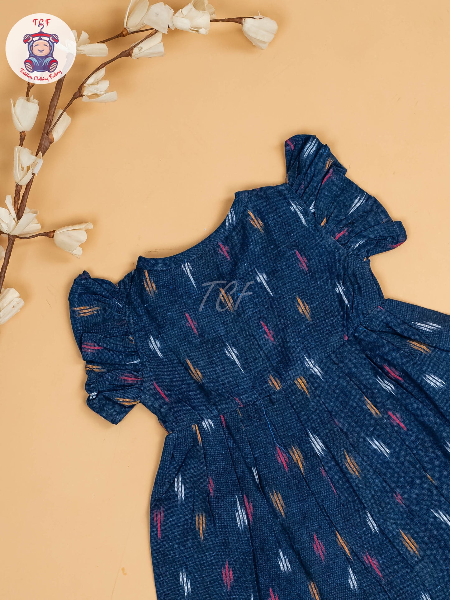 Blue - Girls Readymade Ikat Frocks