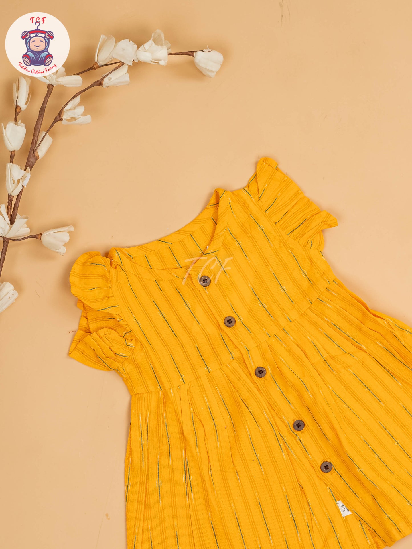 Yellow - Girls Readymade Ikat Frocks