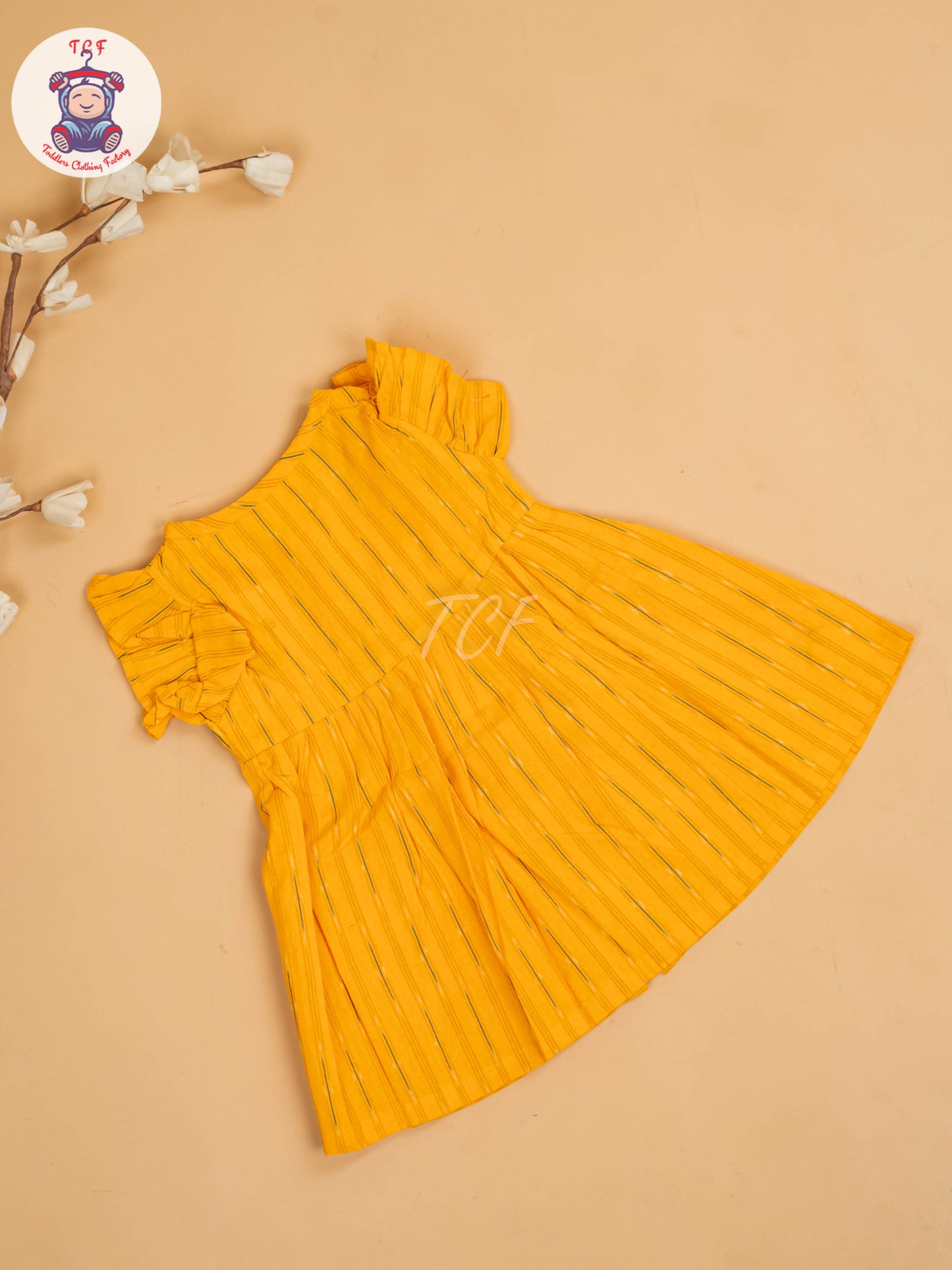 Yellow - Girls Readymade Ikat Frocks