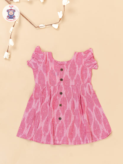 Pink - Girls Readymade Ikat Frocks
