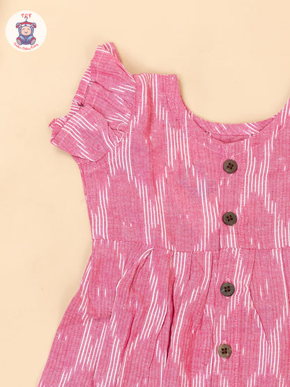 Pink - Girls Readymade Ikat Frocks