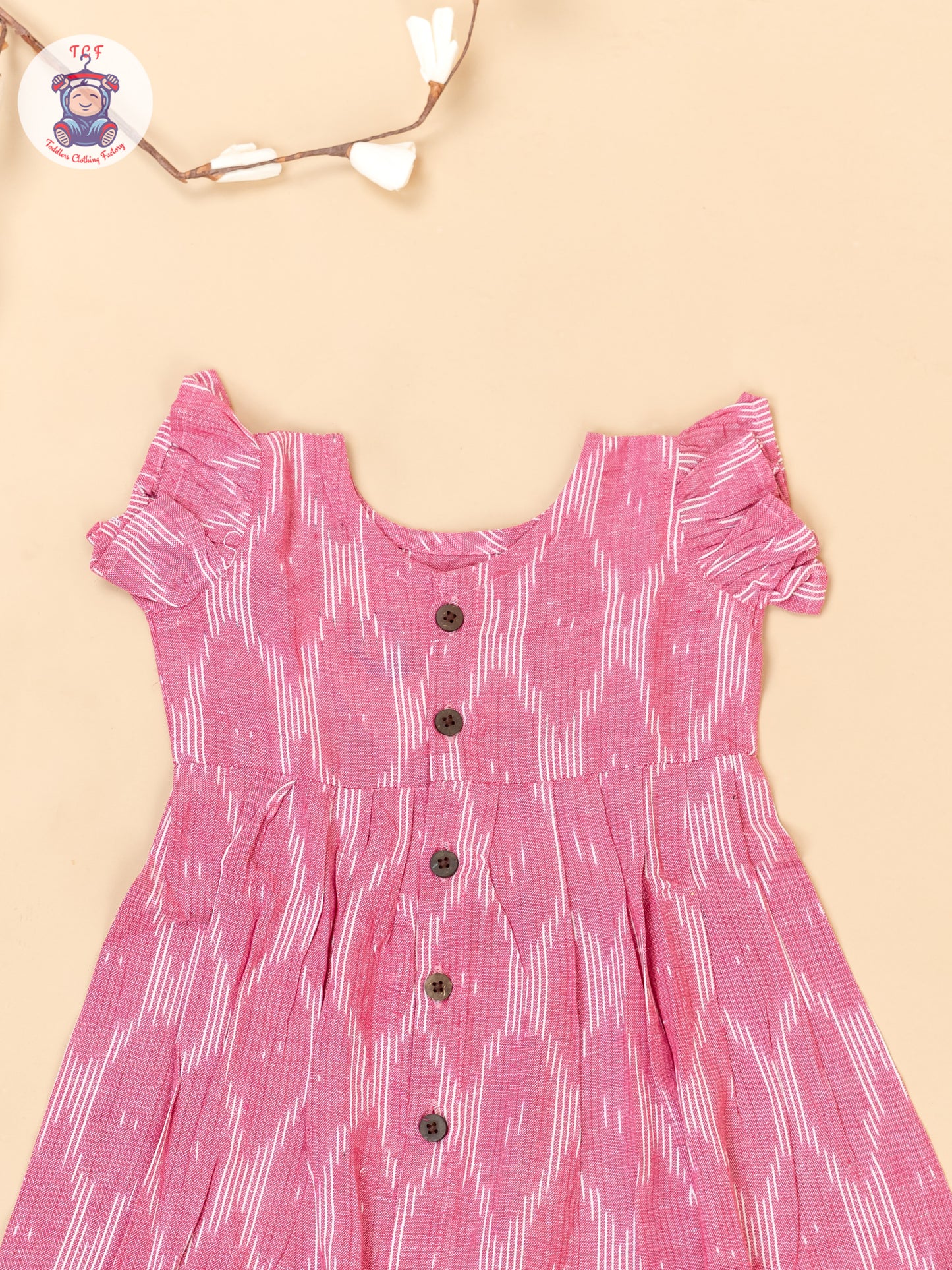 Pink - Girls Readymade Ikat Frocks