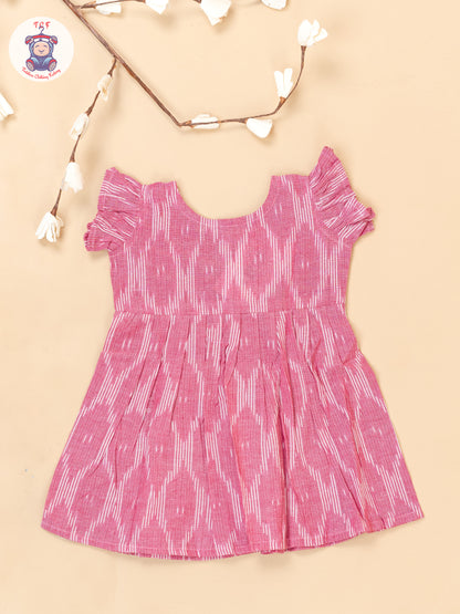 Pink - Girls Readymade Ikat Frocks