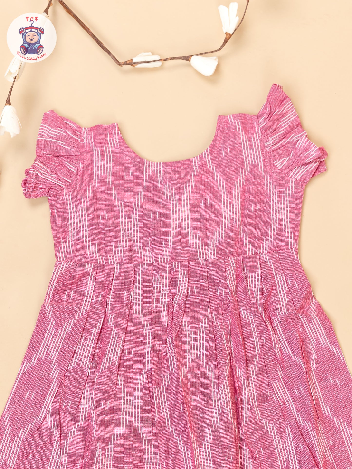 Pink - Girls Readymade Ikat Frocks