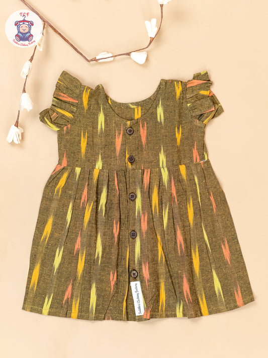 Mustard - Girls Readymade Ikat Frocks