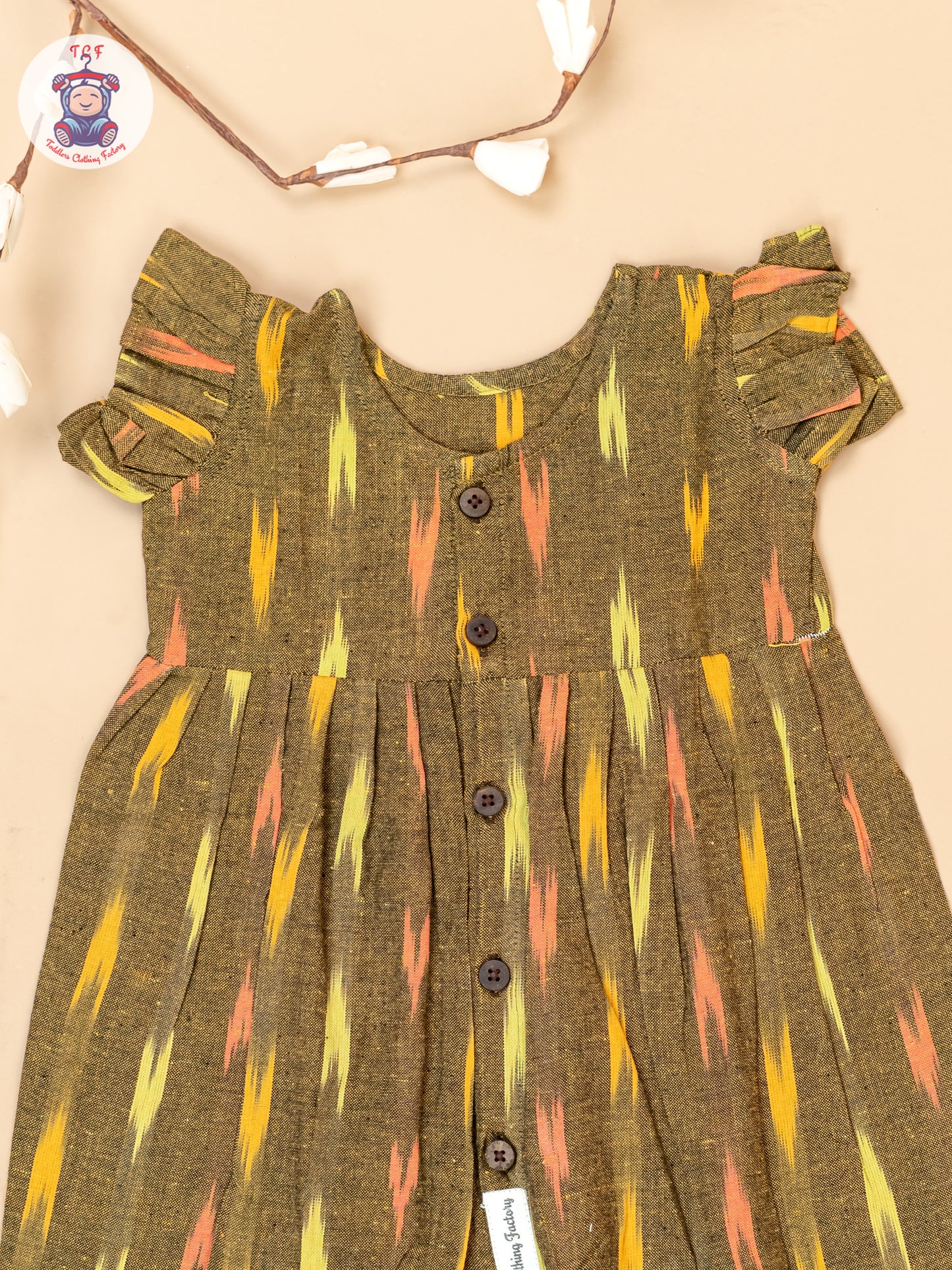 Mustard - Girls Readymade Ikat Frocks
