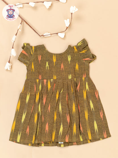 Mustard - Girls Readymade Ikat Frocks