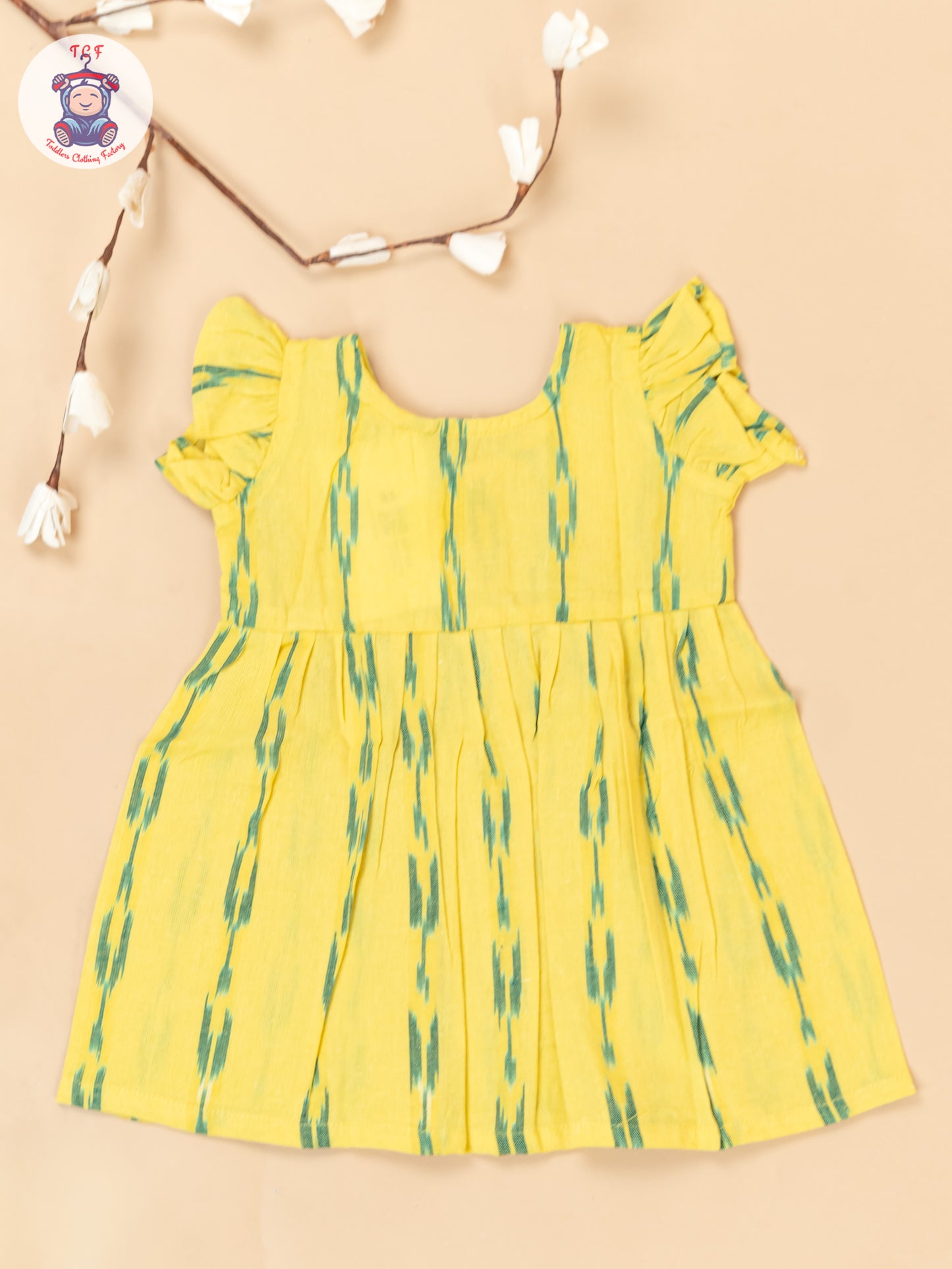 Yellow - Girls Readymade Ikat Frocks