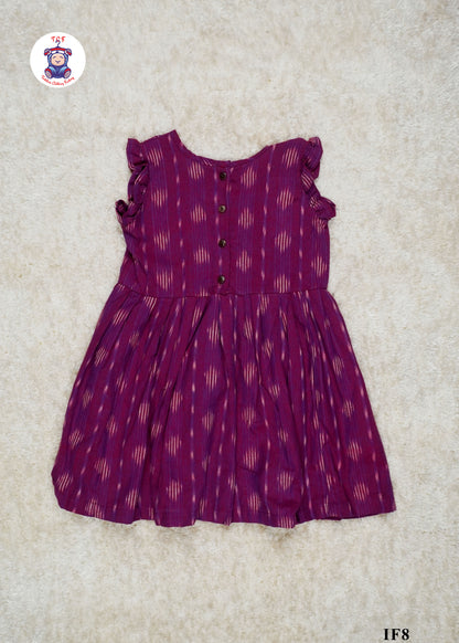 Purple -  Girls Readymade Ikat Frocks