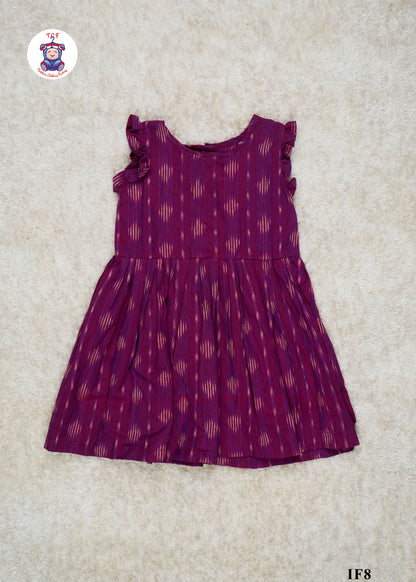 Purple -  Girls Readymade Ikat Frocks