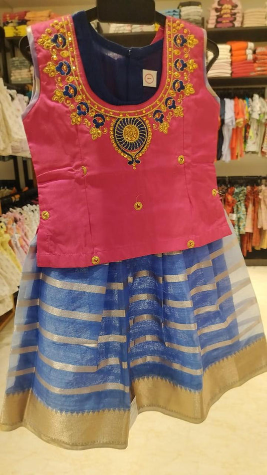 Pink & Blue- Pavadai Sattai