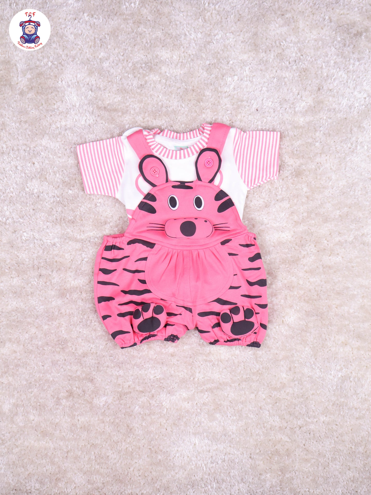 Light Pink & White - Cat Jumpsuits