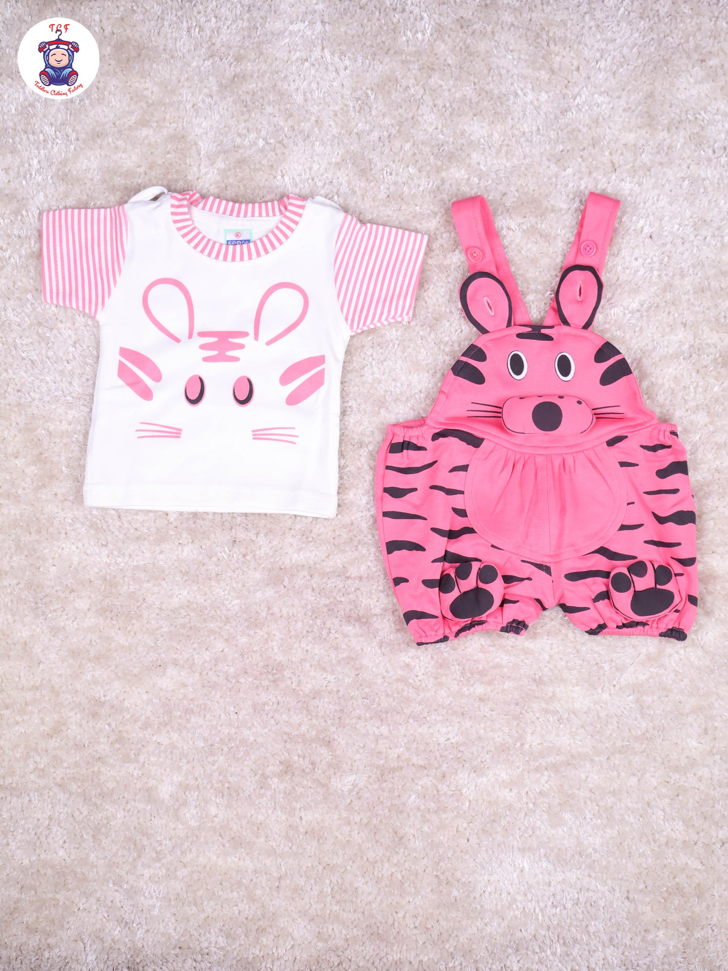 Light Pink & White - Cat Jumpsuits