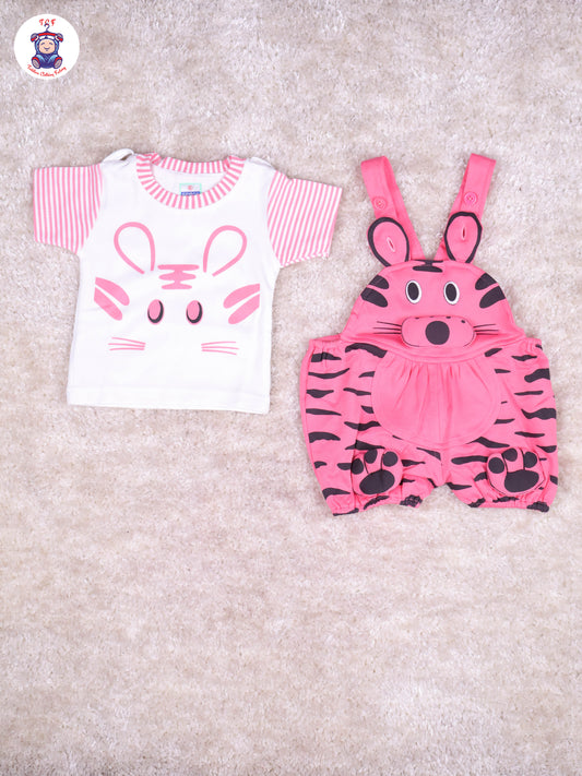 Light Pink & White - Cat Jumpsuits