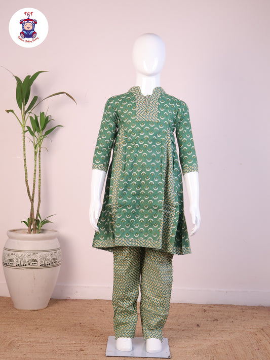 Green - Kids Readymade Top & Bottom