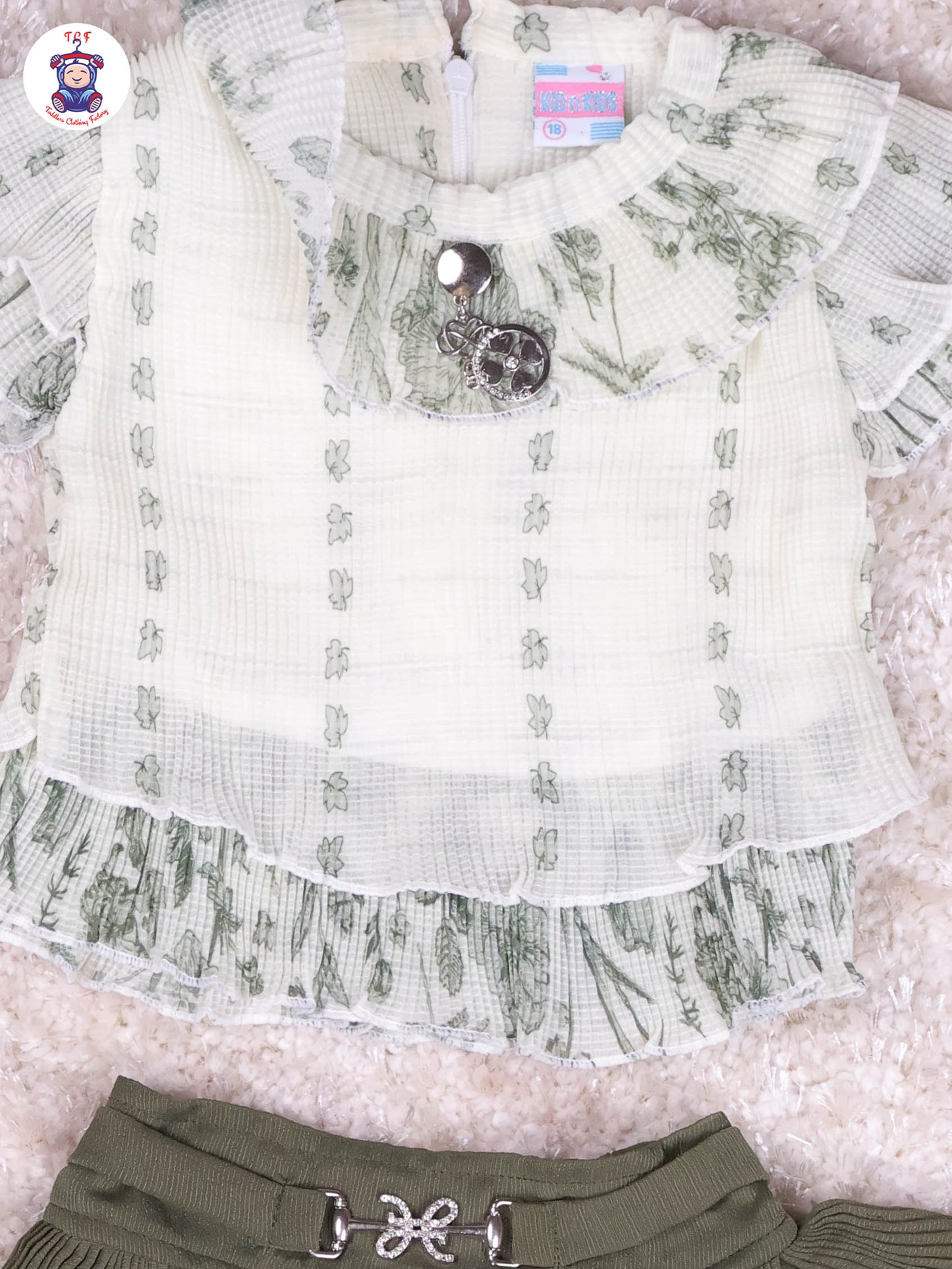 Light Green - Girls Top & Mini Skirt
