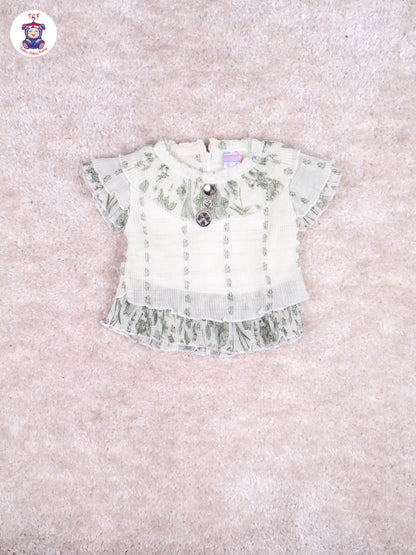 Light Green - Girls Top & Mini Skirt