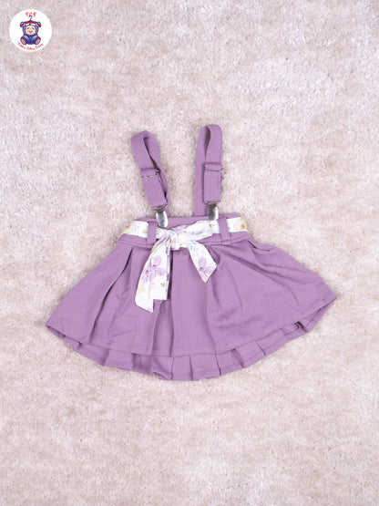 Lavender & White - Floral Girls Suspender Skirts