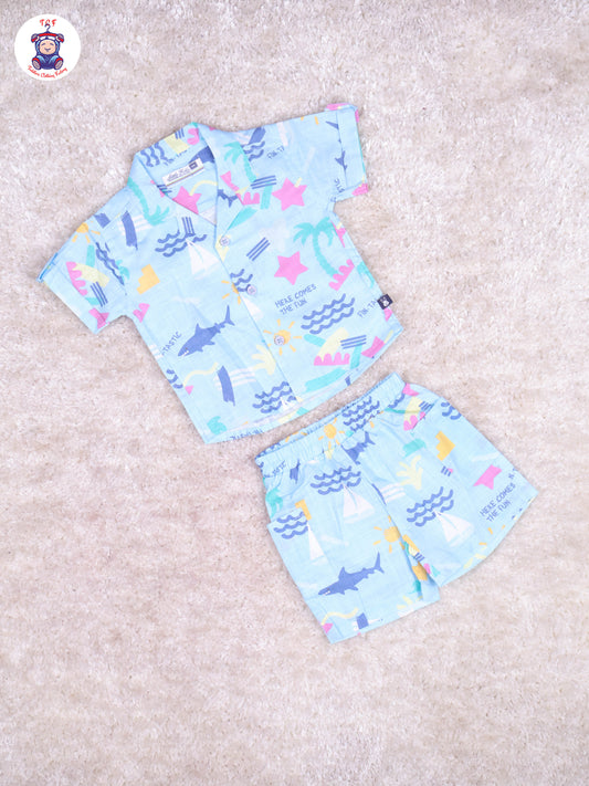 Light Blue - Shirts & Shorts