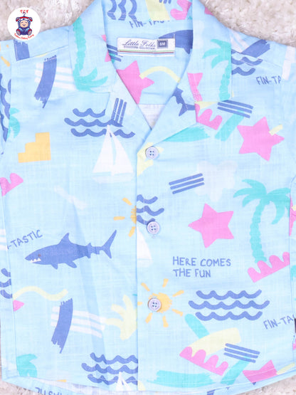 Light Blue - Shirts & Shorts